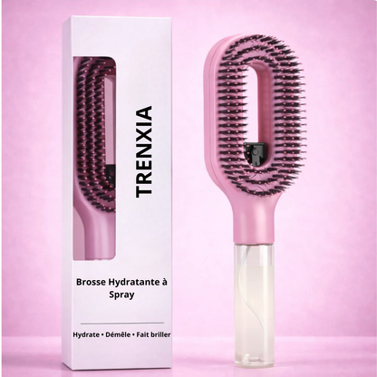 Trenxia™ — Brosse Démêlante Hydratante à Spray