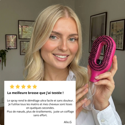 Trenxia™ — Brosse Démêlante Hydratante à Spray