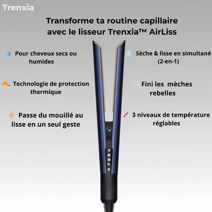 Trenxia™ AirLiss — Lisseur 2 en 1 Séchant & Lissant